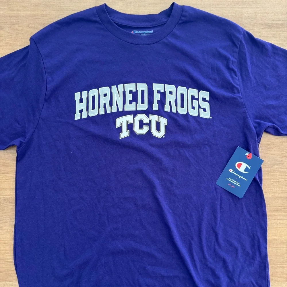 Champion TCU Horned Frogs Purple T-Shirt Mens Large NCAA College AH6421 NEW - Picture 2 of 9